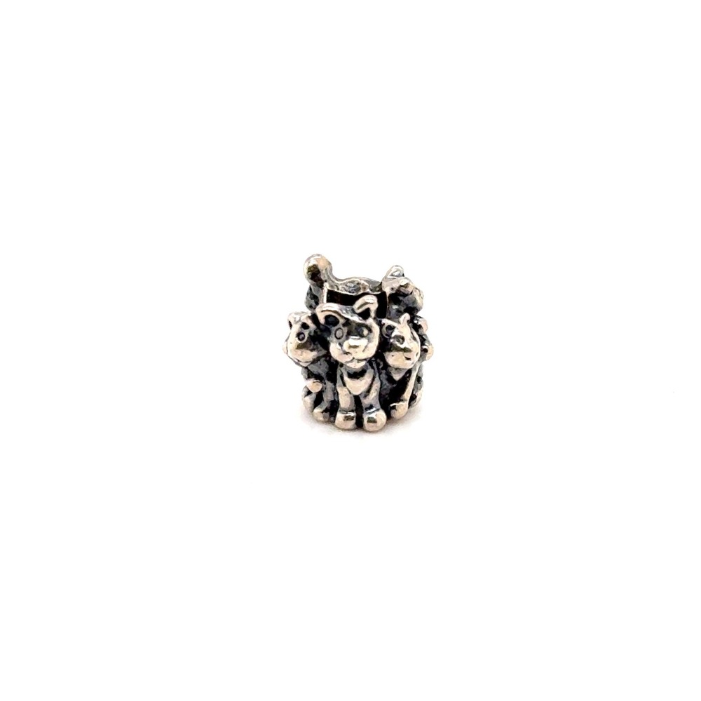 Trollbeads Family of Kittens Charm 925 Sterling Silver Cat Bead 11210